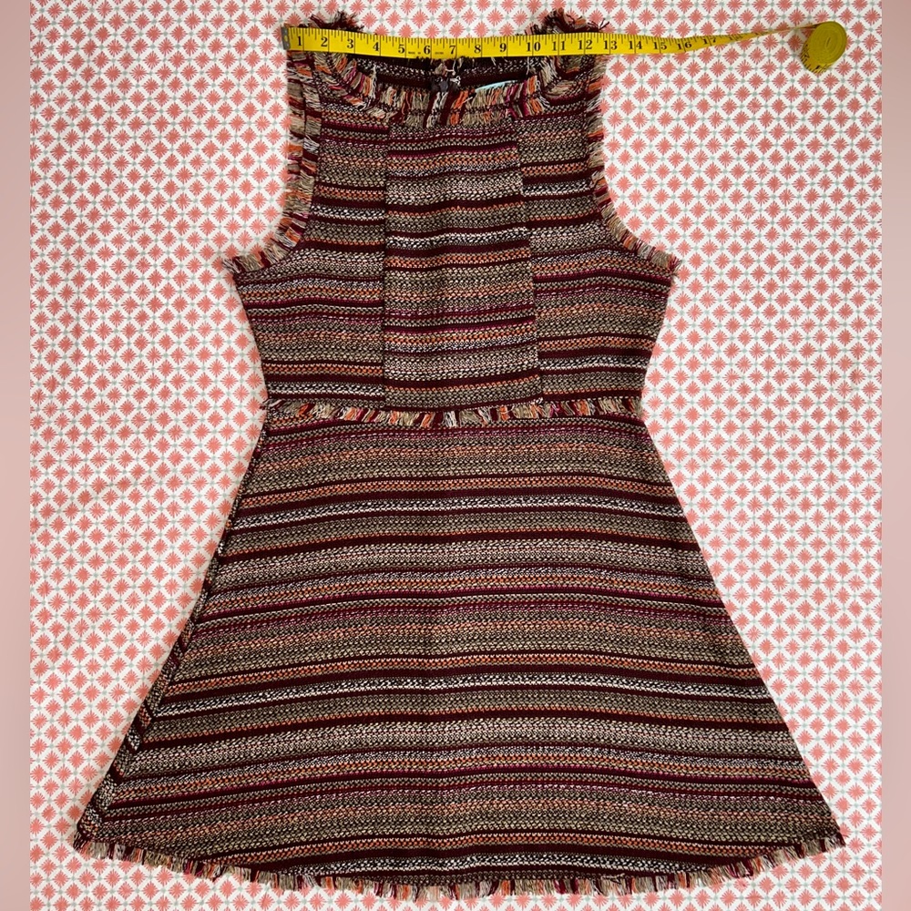She & Sky retro brown tweed twill boho bohemian dress juniors size medium - Picture 12 of 16